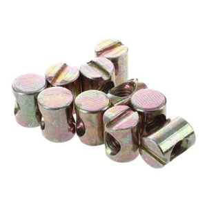 10Pcs Shyness M6 Barrel Dowel Slotted Furniture Nut for Beds Crib ChairsFaste... - Picture 1 of 7