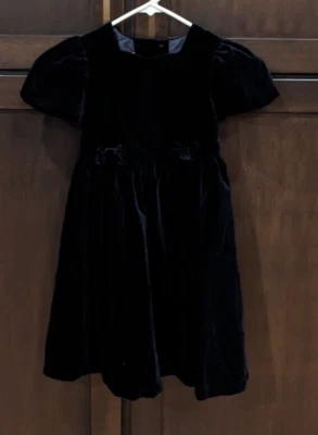 LAURA ASHLEY Mother & Child Blue Velvet Dress - 4 - Image 1 of 4