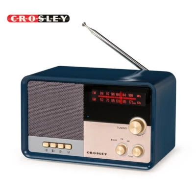 Crosley CR3036D-NV Tribute Vintage Style AM/FM Bluetooth Radio - Navy - Image 1 of 4