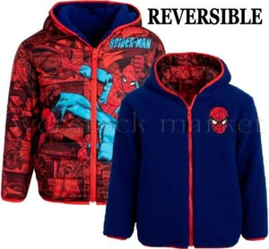 NEW! BOYS MARVEL COMICS REVERSIBLE JACKET! SUPER HERO REVERSIBLE HOODED JACKET - Picture 1 of 3