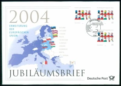 GERMAN POST ANNIVERSARY-FDC 2004 EU EUROPA CEPT EUROPEAN UNION EXPANSION u729 - Image 1 of 4