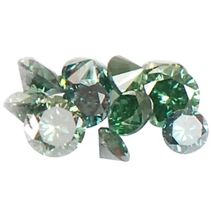 0.38Ct Round Shape 100% Certified Natural Stunning Green Loose Diamond Lot - Picture 1 of 1