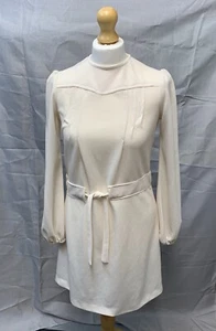 Cream vintage dress - mod / GoGo : Psyche - Picture 1 of 5
