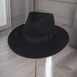 New Style Wide Brim Wool Crushable Fedora Hat - Men and Women - Picture 1 of 24