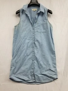Madewell Chambray Button Up Shirt dress Women's Size Medium Blue Oversize - Picture 1 of 13