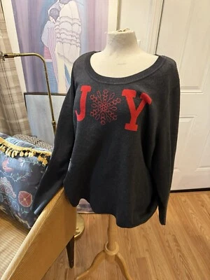 Suéter Lane Bryant 26/28 Plus Clásico Manga Larga Joy Jacquard Elegante Usado en Excelente Condición Gris Foto 1 de 4