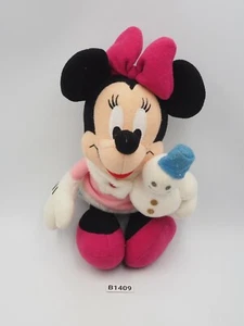 Minnie Mouse B1409 Disney SEGA 2002 Plush 7" Snowman Toy Doll Japan - Picture 1 of 7