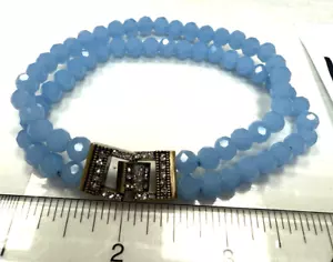 HSN – Heidi Daus – Light Blue Beaded Crystal Bracelet - #55 - Picture 1 of 11