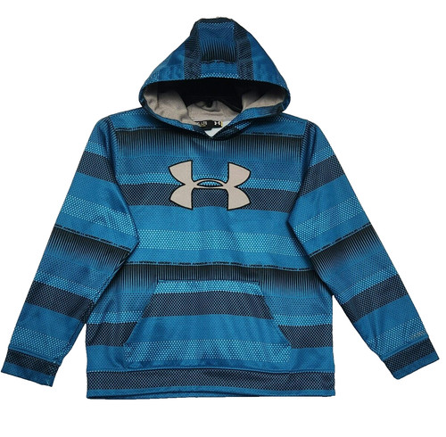 VETEMENTS Felpa con cappuccio ragazzo ragazzo ragazzo Under Armour taglia X Large vestibilità ampia pullover pile blu