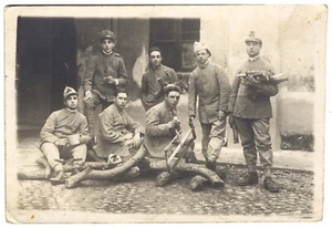 FOTO RITRATTO MILITARE CURIOSO GRUPPO GENIO 1° REGGIMENTO - WW1 - Foto 1 di 2