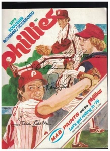 1979 Philadelphia Phillies vs New York Mets Scorecard/Program Mike Schmidt Hits - Picture 1 of 5