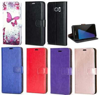 Case For S22 S7 S6 S7edge S8 S9 Leather Flip Shockproof Wallet Book Phone Cover - Immagine 1 di 4