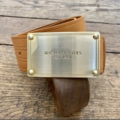 Michael Kors Statement Buckle Leather Belt - Imagem 1 de 4