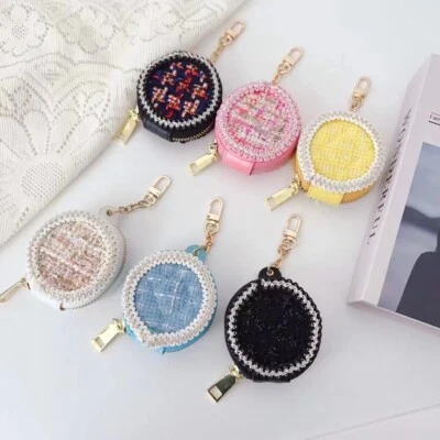 New Tweed Quilted Canvas Airpods Case With Mirror for Airpods 1 2 3 Pro 2 Cover - Image 1 of 3