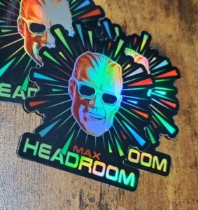 Max Headroom Vintage Retro Looking 1980s STICKERS HOLOGRAPHIC REFLECTIVE  - Picture 1 of 4
