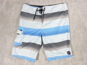 Oneill Pantalones Cortos Tabla Para Hombre 30 Frente Plano Azul Rayas Playa Surf Informal - Imagen 1 de 12