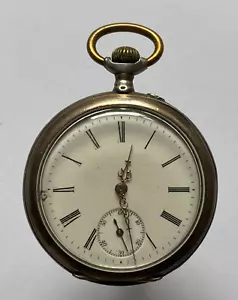 Lotus Pocket Watch Men's 800 Silver / Crescent, Crown Manual Winding - Work Starting - Picture 1 of 5
