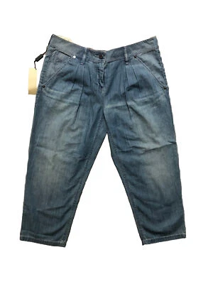 Pantalones de mezclilla BURBERRY BRIT para mujer 28 azul claro plisados pierna de zanahoria corta Wilmont NUEVO Foto 1 de 4