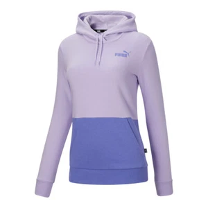 Puma Essentials Colorblock Pullover Hoodie Womens Purple Casual Outerwear 587910 - Picture 1 of 2