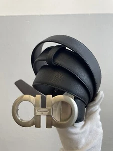 Authentischer Salvatore Ferragamo HERREN schwarz/braun wendbarer eleganter Ledergürtel Einheitsgröße - Bild 1 von 9