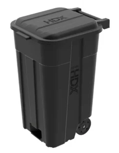 HDX Outdoor Vented Trash Can with Wheels & Reinforced Foothold - 45 Gallon - Picture 1 of 9