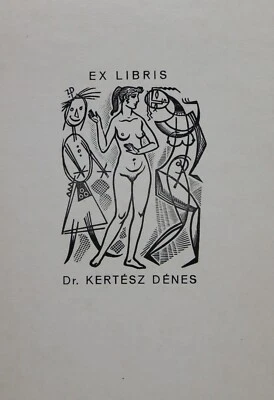 Vtg Art Ex-Libris Bookplate Nude Women Y0843 Foto 1 de 3