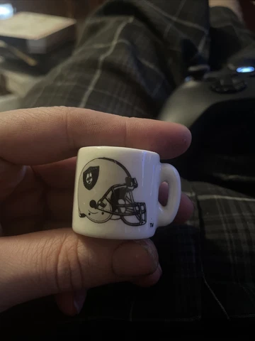 Raiders Mini 1 inch White Ceramic NFL Logo Mug Cover