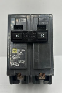 USED Square D HOM240 2 Pole 40 Amp 120 240V Type HOM Plug In Circuit Breaker - Picture 1 of 6