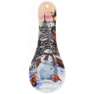 Magic of Christmas Schneemann Löffel Rest Teebeutel Küchenutensilien Halter Tablett - Bild 1 von 3