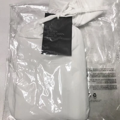 Оборудование для Восстановления Итальянский Отель Атласная Вышивка Сатин KING Sham Белый НОВЫЙ - Изображение 1 из 4