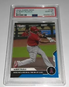 2020 Topps Now #155 Albert Pujols Blue Parallel Card #d 42/49 Graded PSA 10 Gem - Picture 1 of 3