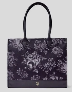 Victoria’s Secret Floral Book Tote Bag - Dark Purple/Navy Floral - NEU mit Etikett - Bild 1 von 5
