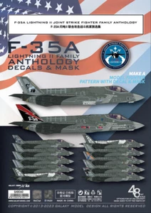 1/48 F-35A Lighting II Joint Strike Decal Color Separation Mask for Tamiya 61124 - Picture 1 of 9