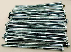 (25) Hex Head 1/2 x 10" Lag Bolts Zinc Plate Wood Screws - Picture 1 of 1