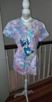 NWD Disney Tooniforms Women's size XXS Short Sleeve Multicolor Tropical 100%... - Image 1 of 4