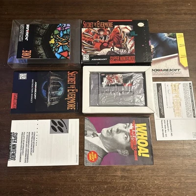 Secret of Evermore (Super Nintendo SNES) Complete W Posters & Reg - Authentic - Image 1 of 4