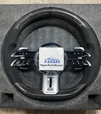 Volante Brabus de fibra de carbono para Mercedes Benz A35 C300 E400 G550 G63 Foto 1 de 4