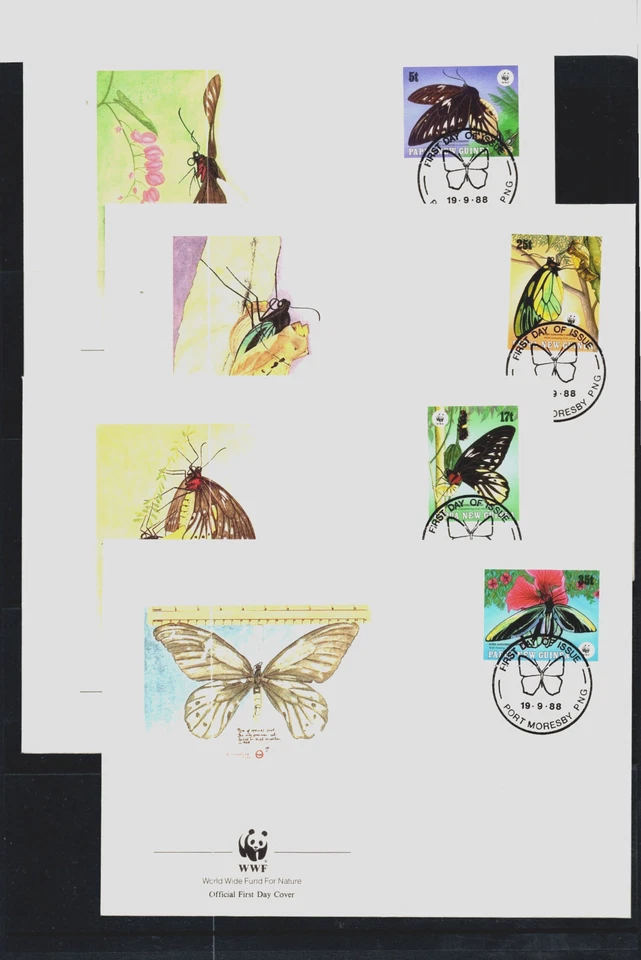 Papua New Guinea 697-700 WWF FDC Butterflies  4 Covers   Nice Price - Image 1 of 1