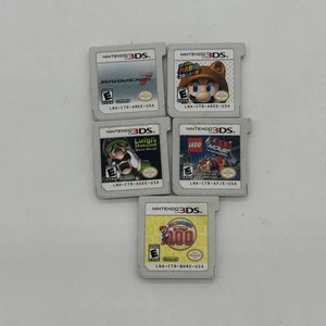 Nintendo 3ds 5 Games Lot Super Mario 3d Land, Top 100,MarioKart 7 , Luigi, Lego. - Picture 1 of 2