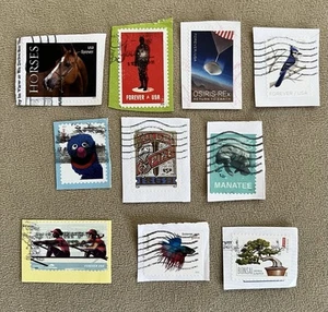 US 10 Used Forever Stamps: Horses, Star Trek, Osiris Rex, Sesame Street, Manatee - Picture 1 of 1