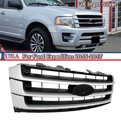 For 2015-2017 Ford Expedition UX Ingot Silver Front Bumper Grille Upper Grill Foto 1 de 4