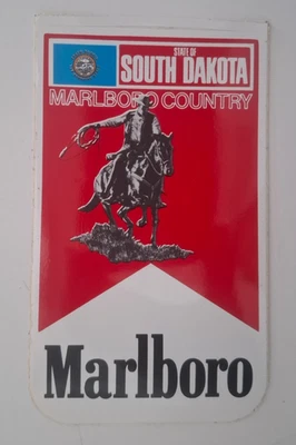 Aufkleber "Marlboro - STATE OF SOUTH DAKOTA", von 1982, 8 x 13 cm - Bild 1 von 2
