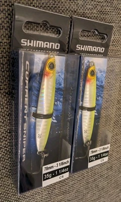 Lote de 2 plantillas de francotirador Shimano Chartreuse Silver Current JM004MECS Foto 1 de 4