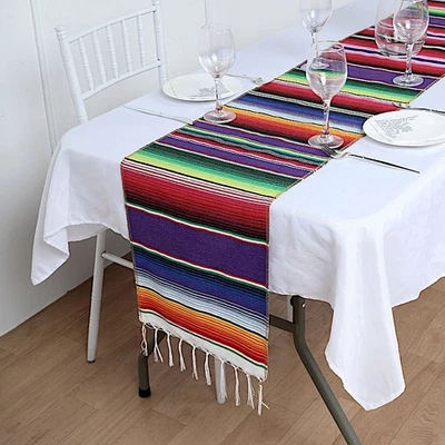 14x108" ASSORTED Mexican TABLE RUNNER Tassels Fiesta Party Events Decorations - Image 1 of 4