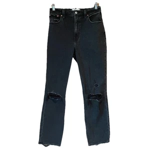 Jeans Abercrombie & Fitch The Ankle Straight Ultra High Rise Nero 27 4 - Foto 1 di 7