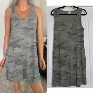Dylan Brand T Shirt Tank Camo Dress Med Pockets Contemporary Casual Chic Beach - Picture 1 of 9