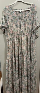 Ava & Viv Dress. Cottagecore Boho Romantic. 2X. Tiered Ruffles Prairie - Imagen 1 de 10