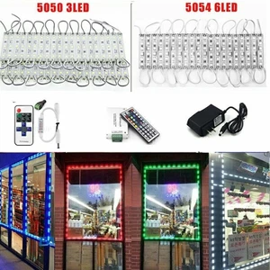 US 5050/5054 SMD 3LED/6LED Module Light Store Window Sign Lamp +1A Power +Remote - Picture 1 of 23