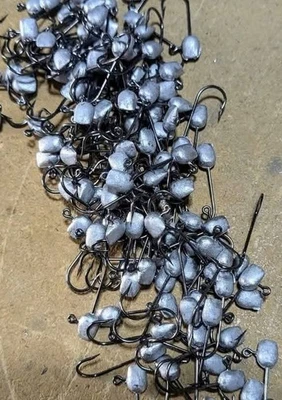 RALLY TIME JIGS 1/32oz Hatchet Jigheads With #6 Mustad Aberdeen Hook Bulk Unpainted (50ct)