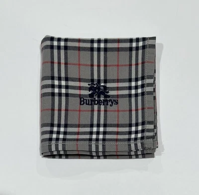 PAÑUELO ARTÍSTICO A CUADROS GRIS BURBERRY DE COLECCIÓN ALGODÓN HOMBRE PAÑUELO DE BOLSILLO 17,5"" Foto 1 de 4